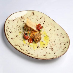 Trufle z bakłażana z esencją z pomidora i oliwą z rukolii przepis Sylwestra Lisa danie z Festiwalu Kuchni Międzynarodowych